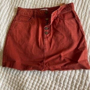 Paige red denim skirt
